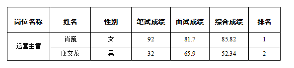 康来物业运营主管过程公示